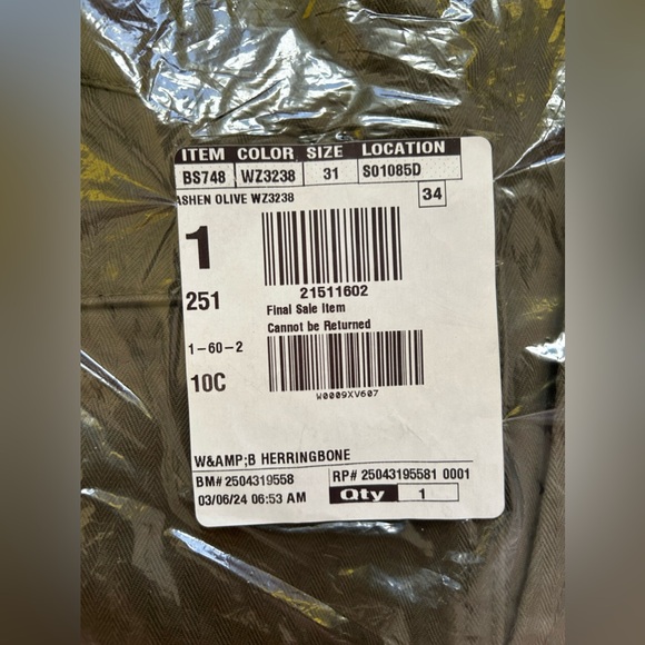 J. Crew Wallace and Barnes creased chino pant in herringbone NWT - Picture 3 of 5